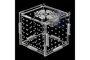 YOPOTIKA Fish Breeding Box, Acrylic Fish Isolation Box with Suction Cup Aquarium Hatchery Incubator for Fish Tank, Multi- functional Baby Fish Hatchery for Baby Fish Shrimp Betta Guppy, 10 * 10 * 10cm