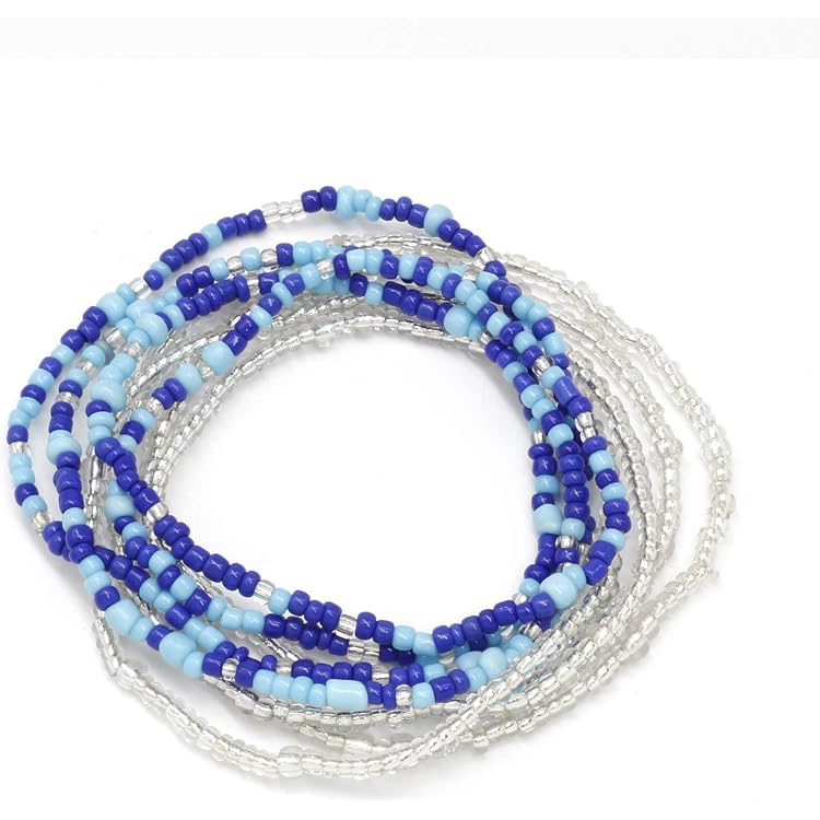 10 Chaînes De Taille élastiques Perles Colorées - Style Boho, Pour Femme, Ajustable (env. 80 Cm)