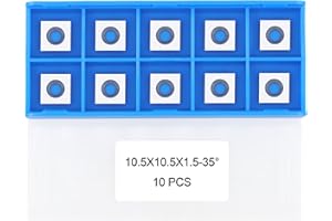 CDBP Quadrati 10,5 mm Coltellini/inserti reversibili di ricambio per fresa per spianare Tornado - 10,5×10,5×1,5 mm, 10 pezzi
