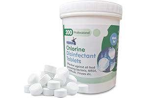 Aardvark 200 Disinfectant Chlorine Tablets Suitable for Hot Tubs, Salad Wash, Food Surfaces & Spa Disinfecting - Additionally for Cleaning Washrooms, Floors & Tiles, Mop Soaking and Bleaching