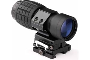 MAYMOC 3X - Lupa de Alcance con Vista abatible a un Lado, desmontaje rápido, Compatible con riel Picatinny Weaver de 20 mm