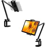 Al&uuml;minyum Uzun Kollu Ayarlanabilir Tablet Standı, 360 Derece D&ouml;nd&uuml;r&uuml;lebilir, iPhone/iPad/iPad Mini/iPad Pro 12,9 in&ccedil; Herhangi