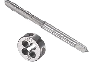 CoCud Taraud et Matrice Ensemble, M5 x 0.8 Filetage, Gauche Main Métrique Haute Vitesse Acier Machine Vis Taraud & Rond Outil - (pour Filetage Tapotement Réparation), 1-Ensemble