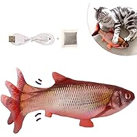 LIUMY Katzenspielzeug Fisch, Katzenminze elektrische Puppe Fisch, Simulation Elektrisch Spielzeug Fisch mit USB Charge…