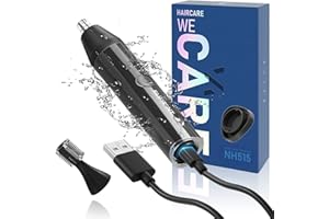 SUPRENT Taglia Peli Naso e Orecchie con USB-C Ricaricabile, Impermeabile, Basso Rumore, Rifinitura di Naso, Orecchie, Sopracciglia e Peli del Viso con Lame a Doppio Bordo (Blu)