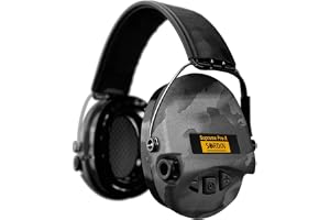 Sordin Supreme Pro-X LED aktivt hörselskydd, SNR 27 dB, Night Camo | Begränsad till 5 000 exemplar: 4 HEAR2-ljudprofiler, gelkuddar, huvudbygel i läder, LED och AUX för jakt och skytte.