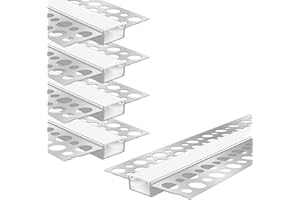 LEDLightsWorld Drywall Plaster-in LED Profile, 4 Pack 3.3ft/1M Aluminum LED Profile with Milky Diffuser for 16.5mm LED Strip, Trimless Plaster Aluminum Profile Channel for Ceiling and Wall