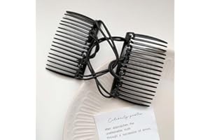 GAMMAEON Black Adjustable Magic Hair Clip Combs, 2025 New Stretchy Double Comb Hair Clip,No Crease Hair Pins Double Slides Hairpins Combs Women Hair Styling Magic Hair Combs for Women Accessories