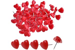 Fezf 100 Pezzi Puntine Da Disegno Amore, Puntine Da Disegno Puntine Da Disegno a Testa Piatta Decorativi Con Scatola Di Plastica Per Mappa Del Mondo In Bacheca Da Parete