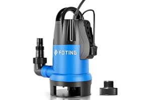 FOTING Schmutzwassertauchpumpe variabel einstellbarer Schwimmerschalter, 900 W, 14000 l/h, Clean/Dirty, Förderhöhe max 8.5 m, Eintauchtiefe max 7 m, Thermoschutz, Pool Draining Ultility Pump