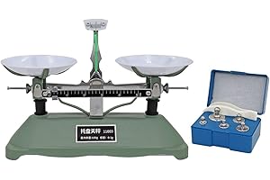 MUYIRTED 100g balanza de bandeja mecánica de laboratorio con juego de peso de calibración (5g 10g 20g 50g) y 1 pinza de plástico