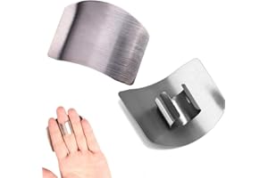XM-ZHHY Protectores de Dedos de Acero Inoxidable, Protector de Dedos para Evitar Dolor, Cuchillos Seguros para Cortar rebanadas y Cortar en cocinas (2PCS)