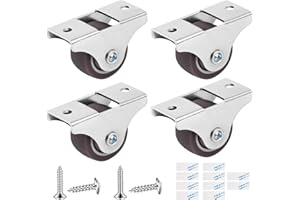 Flintronic 4pcs Roulettes Pivotantes Pour Meubles avec Vis, Roulettes pour Meubles, roulettes en caoutchouc 25 mm pour meubles, Roulette Sans Traces au Sol pour Chariotpour appareils et équipements
