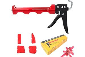 iLitLuk Pistola per Silicone Antigoccia Pistole Erogatrici Applicatore per Sigillante e Stucco Risparmio di Lavoro Pistola a Cartuccia per Cartucce da 310ml con Strumenti di Finitura per Calafataggio