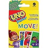 UNO, Junior Move!, gioco di carte per bambini per serate di gioco in famiglia, viaggi, campeggi e feste, giocattolo per bambi