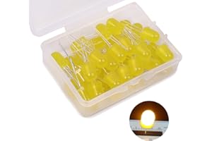 KA WAH CORE 10mm LED Leuchtdiode, 40 Stück Gelb LED Dioden, 10 mm LED Sortimentskits für Wissenschaftsprojekte, Schulen und Heimwerkerprojekte (10 mm 40 Stück)