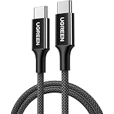UGREEN USB-C 60W 3A QC PD &Ouml;rg&uuml;l&uuml; Hızlı Şarj Kablosu, 1 Metre, Siyah, 35219