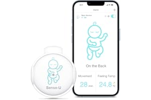Sense-U Baby Monitor Breathing Rollover Movement Alarme portable de température ambiante vous alertant pour l'absence de mouvement de respiration, le sommeil de l'estomac, la surchauffe et le froid