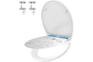 YEAUPE PRO toalettlock med automatisk sänkning oval, Urea Duroplast, vit | toalettglasögon, toalettsits, enkel montering | Toalettlock med snabbförslutning – Enkel rengöring, 44,6 x 37,2 cm