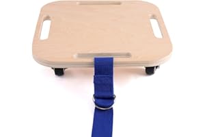 ‎ARKYOMI Kinder Rollbrett Holz Balance Board Für Kinder Scooter Board mit Haltegriffen und Umlenkrollen