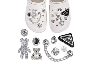 AUEFUDQ Auefudq Accessoires De Fleur De Chaussure En Strass, Pins Crocs,Jibbitz,Bijoux Crocs,Décorations De Chaussures De Bricolage, Pour Femmes