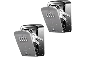 ORIA Cassetta Sicurezza Chiavi, 2PCS Cassaforte per Chiavi da Esterno, Chiave a Combinazione a 4 Cifre Sicura per Condividere e Proteggere le Chiavi, Ideale per Anziani Chiavi di Casa di Ricambio