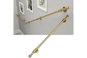 RTY-BY Kit de Soporte de barandilla de pasamanos de Escalera Dorada - Barra de Agarre para Exteriores - Tubo Redondo Escalera Riel de Mano Montaje en Pared Interior Exterior, Seguridad (Size : 480cm)