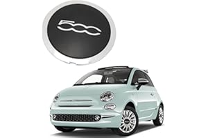 ACESUPEVER Mittlerer Radnabendeckel, Hitzebeständiger Radnaben-Mitteldeckel mit Chrom Verkleidung 68078419AC Auto Mittel Radkappen Ersatz für FIAT 500 (Chrom 500, Grauer Umrandung)