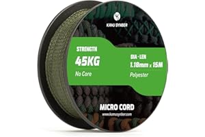 Kamu Synber Micro Cord 1.18mm Paracord Schnur Seil 15m Spule für Armband, Hundehalsband, Handwerk, DIY | Tragkraft 45kg | Armeegrün