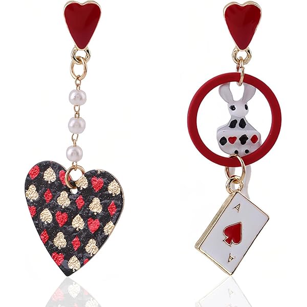 Orecchini A Cuore Di Picche Rossi OZMW - Design Elegante Per Donne, Regalo Perfetto - Foto 12