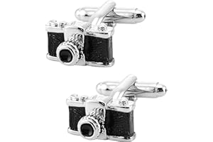 Jonwo Gemelli vintage per fotocamera, in confezione regalo, in acciaio inox, per matrimonio, anniversario, camicia