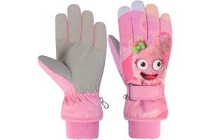 TONIFAY Waterproof Kids Gloves Winter Cold Weather Fleece Lined Thermal Warm PU Palm Snow Ski Cycling Glove Age1-13 for Boys Girls Kid Boy toddler Girl Children Skiing Snowboarding Running Walking Sport