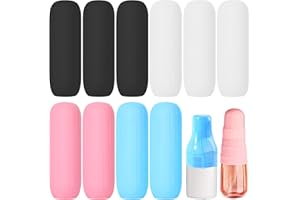 Zeuwets Manchons Élastiques pour Voyage, 10 Pièces Housse de Bouteille en Silicone Anti-Fuite, Accessoires de Voyage Réutilisable, Travel Essentials Contenant pour Housse de Protection de Bouteille