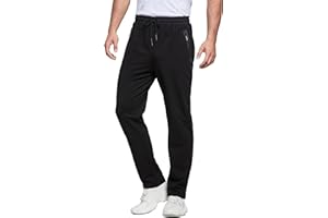 ZOXOZ Pantalon Chandal Hombre Algodón con Cremallera Bolsillos Cintura Elástica Ajustable