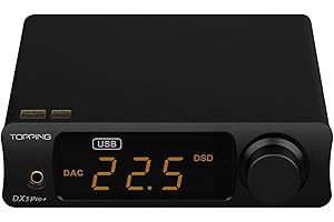 PLAYSTEREO Topping DX3 Pro+ DAC ES9038Q2M NFCA Amplificatore per cuffie Bluetooth 5.0 (Nero)