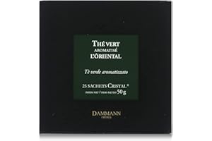 PASTICCERIA PASSERINI DAL 1919 Dammann L'Ôriental - Tè verde Sencha dalla Cina aromatizzato con pezzi di frutta e petali di fiordaliso, 25 filtri, 50g, Dammann Frères