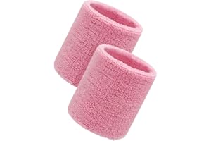 ACYDSR 1 Paar Saugfähige Handgelenk Schweißbänder, Sport Wristbands, Baumwolle Schweißbänder, Absorbierende Handgelenk Bands, Für Damen, Herren & Kinder, Für Fußball, Basketball, Tennis, Gymnastik (Rosa)