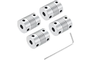 QUARKZMAN 4 st 4 mm till 6 mm aluminiumlegering axelkoppling L25 x D19 flexibel koppling stegmotorkoppling koppling koppling