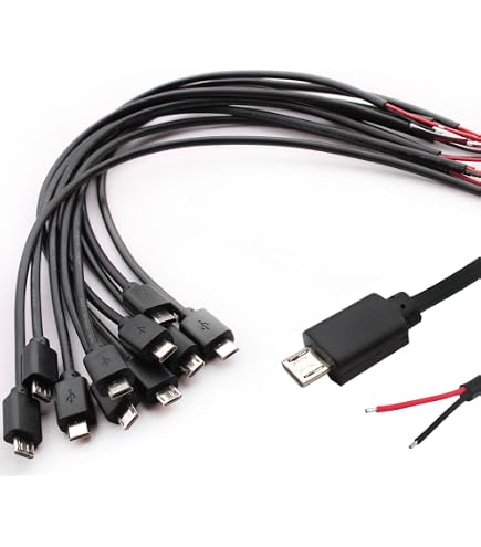 RUNCCI-YUN 15Pcs Connettore maschio USB Type-C,22AWG 5V 3A Spina USB Cavo nudo a 2 pin,connettore usb a saldare,Cavo di prolunga USB Type-C,cavo Pigtail USBper Riparazione sostitutiva fai-da-te (25cm