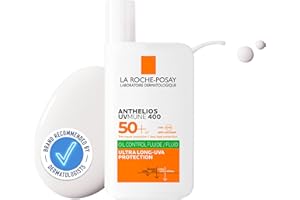 LA ROCHE-POSAY La Roche Posay Anthelios UVmune 400, Fluido Anti-Lucidità SPF50+, Per Pelli Miste e Grasse, Protezione Estrema Anti-UVA Ultra Lunghi, Effetto Opacizzante, Con Glicerina e Acqua Termale, 50 ml
