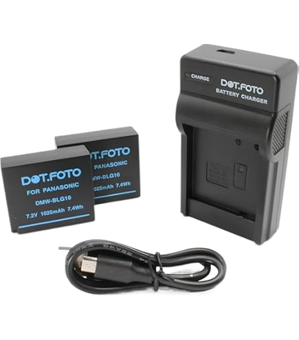 DMW-BLE9 BLE9E DMW-BLG10 - Batteria di ricambio ricaricabile e doppio caricatore compatibile con Leica BP-DC15E, Lumix DMC-GF6 DMC-GX7 DMC-LX100 DC-GX9 DC-LX100 II ecc