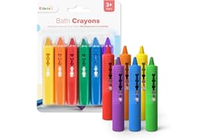 kidoola Baby Bath Crayons – 6 Pack of Washable, Non-Toxic Crayon Pens for Bathtime Fun – Easy to Clean, Vibrant Colors – Perfect for Toddlers Ages 3+