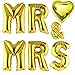 Produktbild ballonfritz® Ballon MR & MRS Herz Set in Gold - XXL 40"/102cm - Folienballons als Hochzeit Geschenk, Party Dekoration oder Überraschung