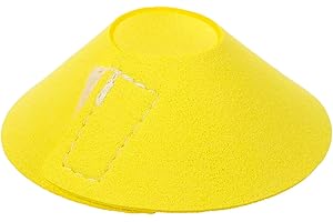 POPETPOP Pet Parrot Anti-Bite Collar, Yellow Microfiber Leather Bird Neck Protective Cone, Lightweight and Breathable Recovery Collar for Budgie Parakeet Cockatie