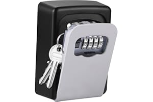 SIZKCDI Boite à Clefs, Boite a Clefs Résistante aux Intempéries, Boîte à Clés Ultra Robuste avec Code à 4 Chiffres pour la Maison, Le Garage, Airbnb, Gris