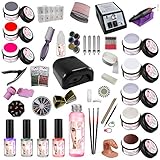 Nagelstudioset Schwarz Starterset Einsteigerset Maniküre Nagelset UVgel Nagelfräser (Schwarz/Schwarz)