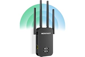 NEWFAST WLAN Repeater 1200Mbit/s WLAN Verstärker Dualband 5GHz/2,4GHz WiFi Repeater, Intelligentes OLED-Display, WPS, LAN/WAN Port, WiFi Extender kompatibel zu Allen WLAN Routern, 802.11AC, 5Modi
