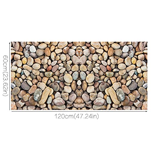 Preisvergleich Produktbild JHYS 3D Abnehmbar Rutschfest Wasserdicht Köper PVC Material Selbstklebend Applikationen Boden Wandaufkleber Simulation Mehrfarbig Kopfsteinpflaster Muster