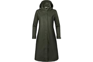 rhythm of the rain Regenmantel Damen lang Regenparka Damen wasserdicht atmungsaktiv gefütterte Regenjacke Trenchcoat Übergangsmantel Parka Outdoor