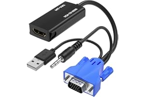 MT-VIKI VGA auf HDMI Adapter mit Audio 1080P Alter PC zu TV Monitor VGA Stecker to HDMI Buchse Converter für Ältere Laptop USB-Strom
